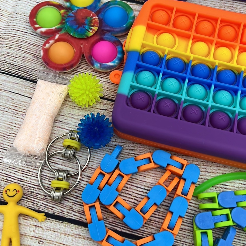 Vibrant Colored Fidget Bundle with Pencil Pouch 24 pieces - Picture 6 of 10